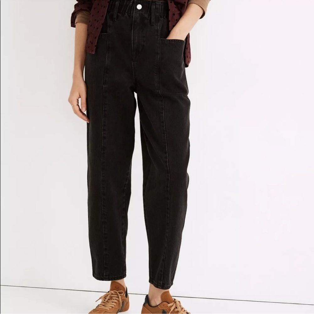 Madewell pull on balloon jeans hobson wash paperbag edition S NWT